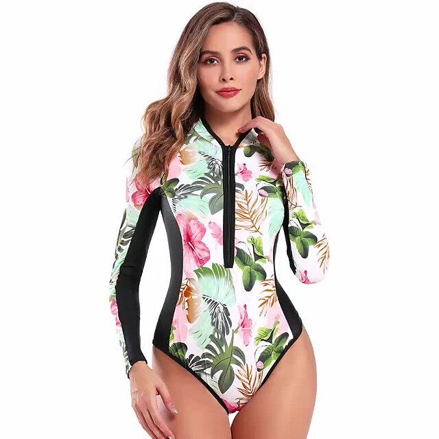 Sports & Outdoors Surfing, Diving & Snorkeling | Womens Rash Guard One Piece Swimsuit UV Sun Protection UPF50+ Breathable Long S