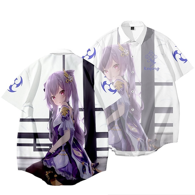 

Inspired by Genshin Impact Klee Keqing Cartoon Manga Terylene Anime Harajuku Graphic Kawaii Top For Men's