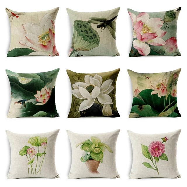 

Chinese Style Double Side Cushion Cover 1PC Soft Decorative Square Throw Pillow Cover Cushion Case Pillowcase for Bedroom Livingroom Superior Quality Machine Washable Indoor Cushion for Sofa Couch Bed Chair