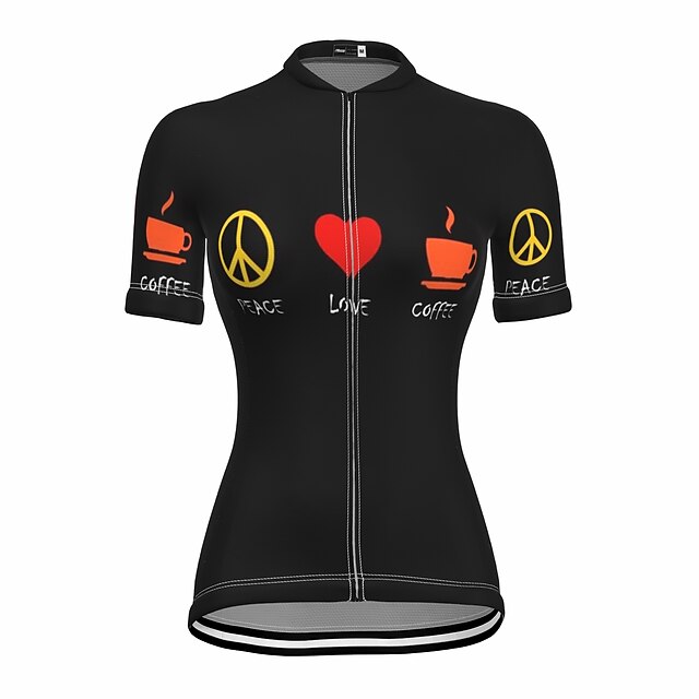 

21Grams Women's Short Sleeve Cycling Jersey Summer Spandex Black Heart Bike Top Mountain Bike MTB Road Bike Cycling Quick Dry Moisture Wicking Sports Clothing Apparel / Stretchy / Athleisure