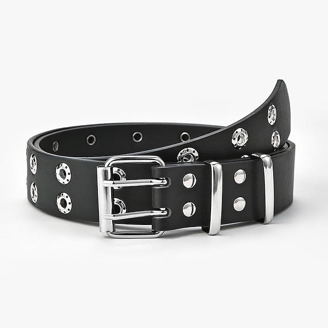  Women's Unisex PU Buckle Belt Wide Belt PU Leather Prong Buckle Eyelet Casual Classic Party Daily White Black Brown Coffee
