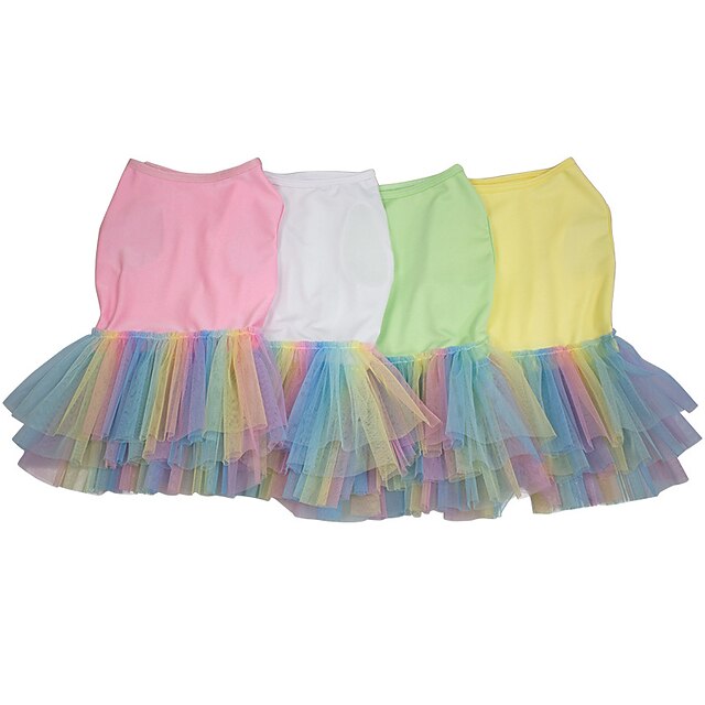 

Dog Cat Dress Solid Colored Color Block Adorable Cute Dailywear Casual / Daily Dog Clothes Puppy Clothes Dog Outfits White Pink Costume for Girl and Boy Dog Cotton XS S M L XL XXL