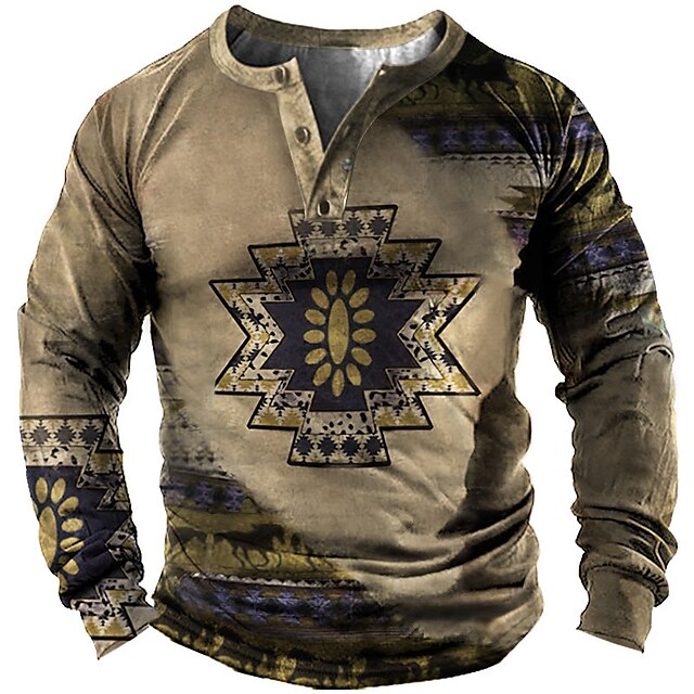

Men's Sweatshirt Pullover Graphic Flower Sports Outdoor Casual Daily 3D Print Basic Casual Hoodies Sweatshirts Brown