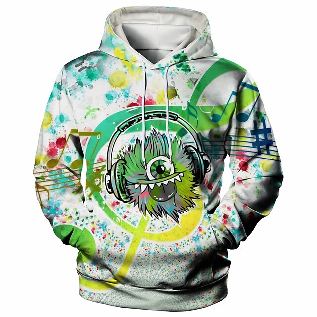 

Men's Pullover Hoodie Sweatshirt Graphic Casual Daily Weekend 3D Print Casual Hoodies Sweatshirts Green