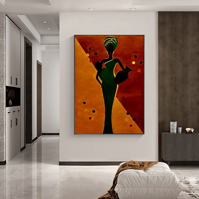 Home & Garden Wall Art | Oil Painting Hand Painted Vertical Abstract People Classic Modern Rolled Canvas (No Frame) - SO25689