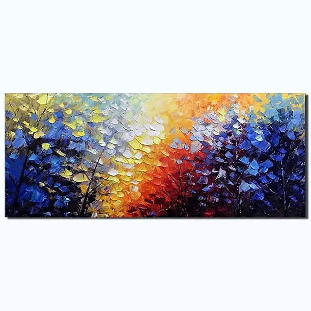 Home & Garden Wall Art | Oil Painting Hand Painted Vertical Abstract Landscape Classic Modern Rolled Canvas (No Frame) - SO33414