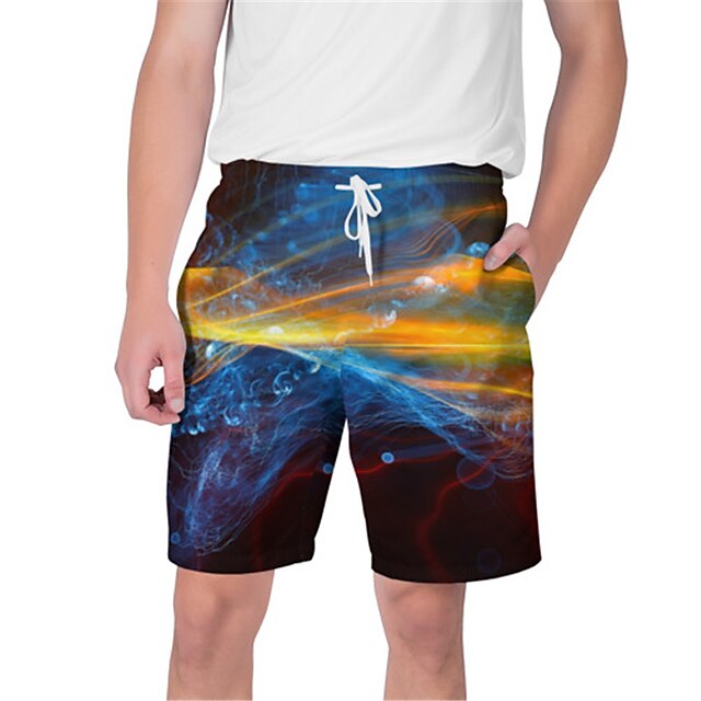 

Men's Streetwear Hawaiian Shorts Beach Shorts 3D Print Elastic Drawstring Design Short Pants Casual Daily Graphic Abstract Breathable Soft Mid Waist Black / White Blue Pink Light Blue S M L XL XXL