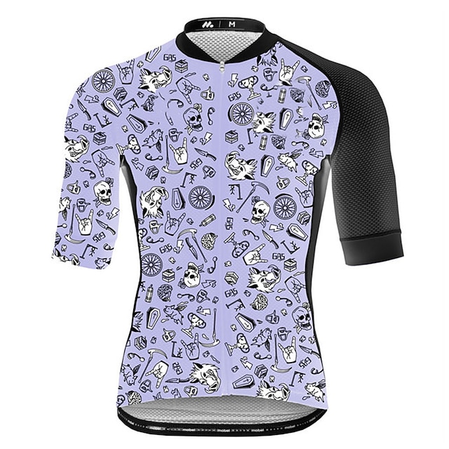 

Women's Short Sleeve Cycling Jersey Summer Dark Grey Mineral Green Red and White Bike Jersey Quick Dry Sports Clothing Apparel / Stretchy