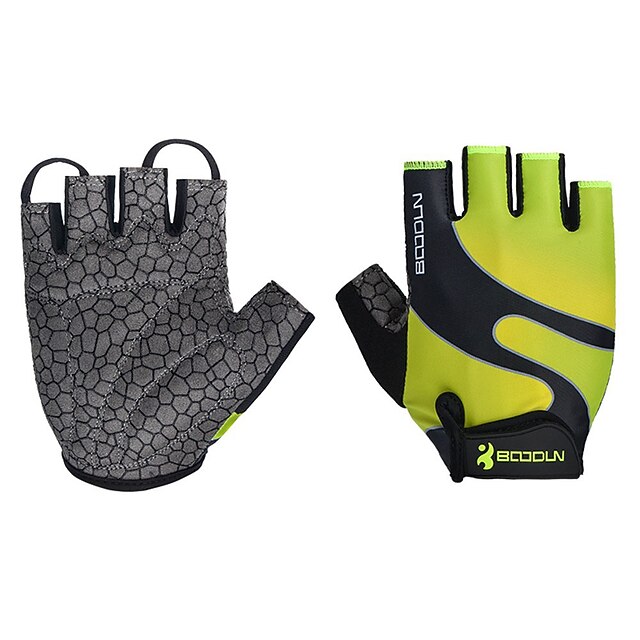 

BOODUN Bike Gloves / Cycling Gloves Breathable Quick Dry Wearable Skidproof Fingerless Gloves Sports Gloves Lycra Green Grey for Adults' Outdoor Exercise Cycling / Bike