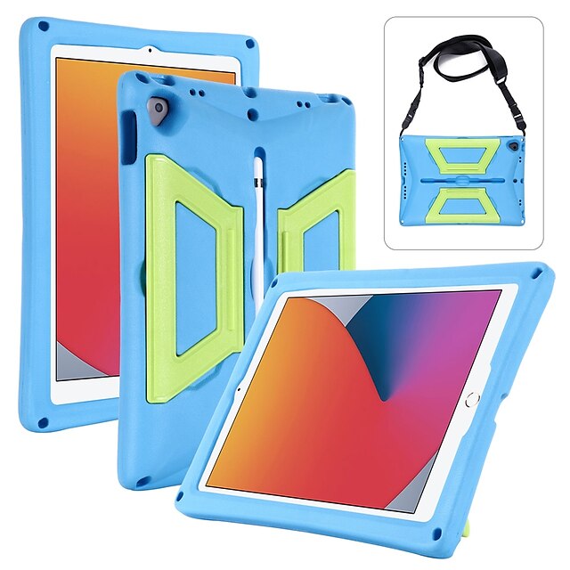 

Tablet Case Cover For Apple iPad 10.2'' 9th 8th 7th Portable Shoulder Strap Shockproof Solid Colored EVA
