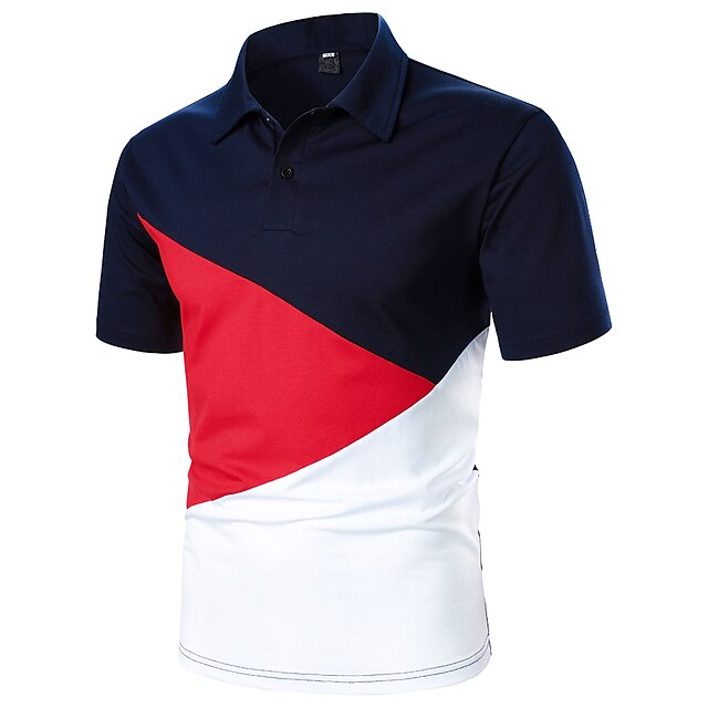 

Men's Golf Shirt Dress Shirt Casual Shirt T shirt Shirt Print Color Block Holiday Geometry Classic Collar Casual Leisure Sports Color Block Button-Down Short Sleeve Tops Color Block Casual Fashion