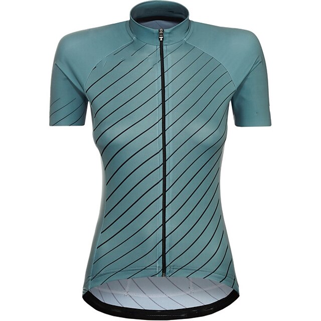 

21Grams Women's Short Sleeve Cycling Jersey Summer Spandex Green Black Stripes Bike Top Mountain Bike MTB Road Bike Cycling Quick Dry Moisture Wicking Sports Clothing Apparel / Athleisure