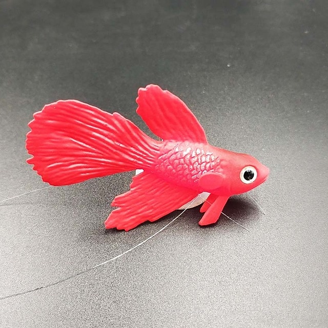 2 Pieces Artificial Aquarium Fishes Plastic Fish Realistic Artificial Moving Floating Orange Goldfish Fake Fish Ornament Decorations for Aquarium Fish Tank 9