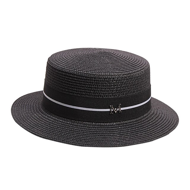 

Simple Solid Color Straw Hats / Straw Hats with Metal 1pc Party / Evening / Holiday Headpiece