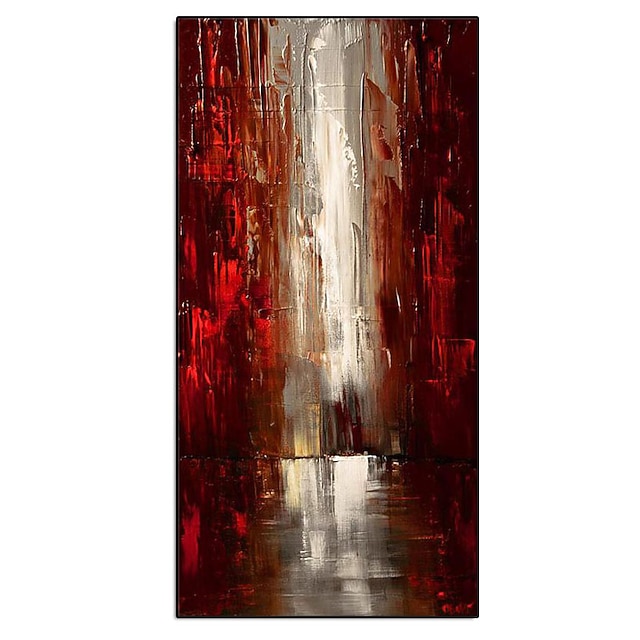 

Oil Painting Hand Painted Vertical Abstract Architecture Modern Impressionism Rolled Canvas (No Frame)