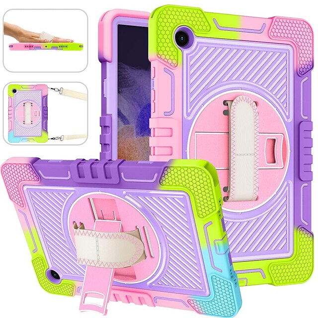 

Tablet Case Cover For Galaxy Tab A8 10.5 Case with Pencil Holder/360 Rotation Stand/Hand Strap Shockproof Rugged Rubber Hard Protective Case for Samsung Galaxy Tab A8 10.5 (2022) - Rainbow
