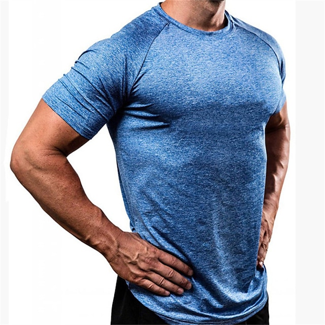 

Men's T shirt Solid Color Crew Neck Casual Daily Short Sleeve Tops Lightweight Fashion Big and Tall Sports Blue-Green Sea Blue White