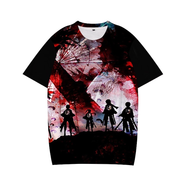 

Inspired by Attack on Titan Eren Yeager T-shirt Cartoon 100% Polyester Anime Harajuku Graphic Kawaii T-shirt For Men's / Women's / Couple's