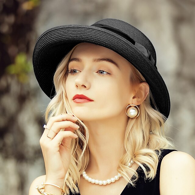  chapeaux élégants en polyester avec nœud papillon 1pc casque décontracté