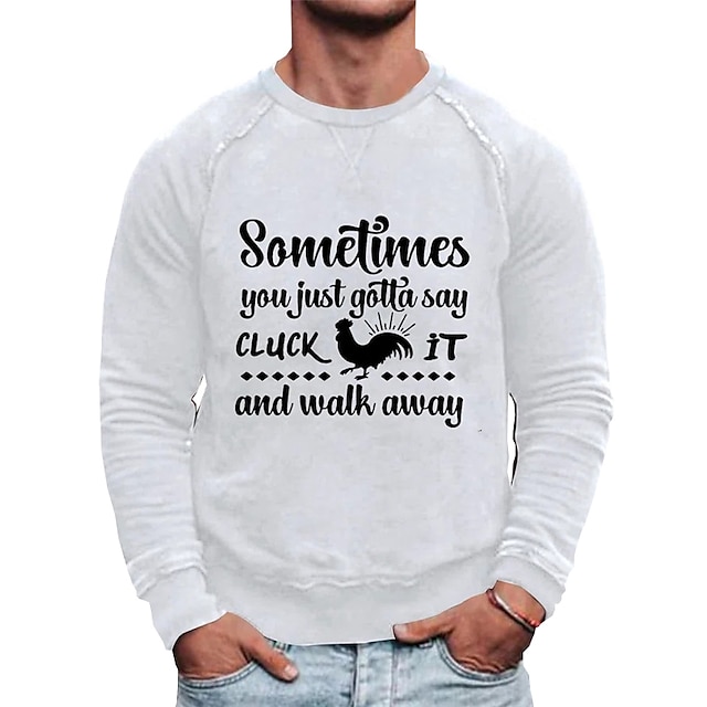 Mens Clothing Mens Hoodies & Sweatshirts | Mens Sweatshirt Pullover Graphic Chicken Letter Print Sports & Outdoor Casual Daily H