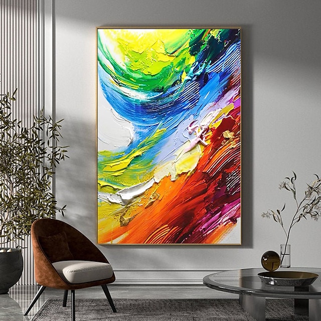  olejomalba 100% ručně malovaná nástěnná malba na plátně horizontální panoramatický abstraktní barevná krajina moderní bytové dekorace výzdoba rolované plátno bez rámu nenatažené