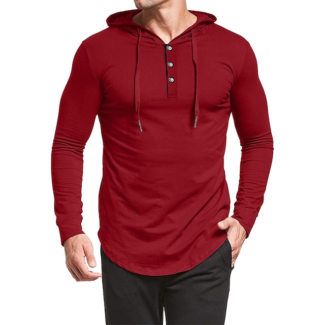 Mens Clothing Mens Hoodies & Sweatshirts | Unisex Golf Shirt non-printing Solid Color Hooded Casual Sports Drawstring Long Sleev