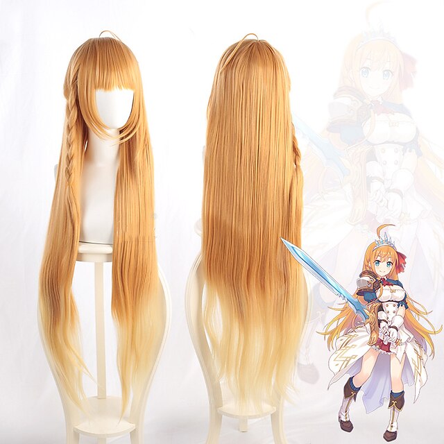 

Princess Connect! Re:Dive Cosplay Cosplay Wigs Women's Braid With Bangs 39 inch Heat Resistant Fiber kinky Straight Plaited Yellow Teen Adults' Anime Wig