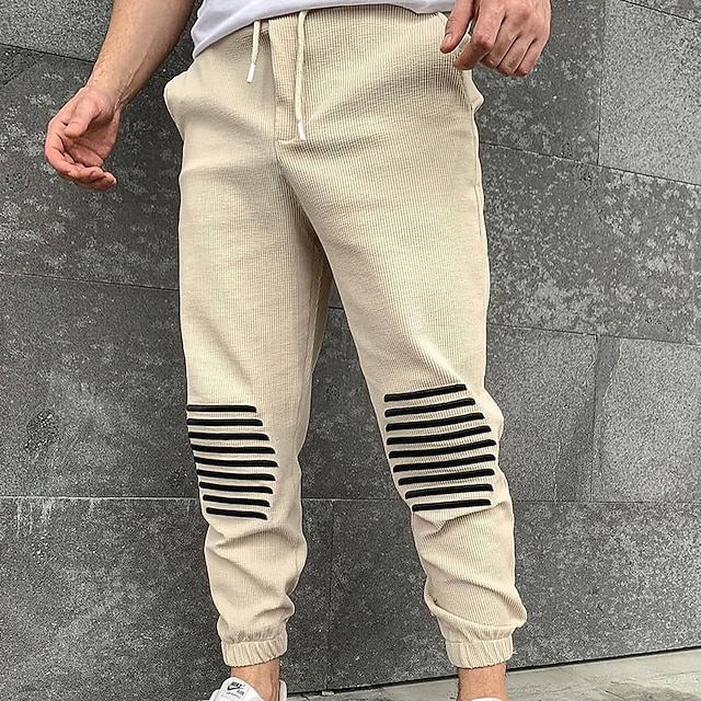 

Men's Stylish Casual / Sporty Harem Chinos Tapered pants Pocket Ankle-Length Pants Casual Daily Micro-elastic Solid Color Breathable Outdoor Mid Waist Khaki M L XL XXL 3XL