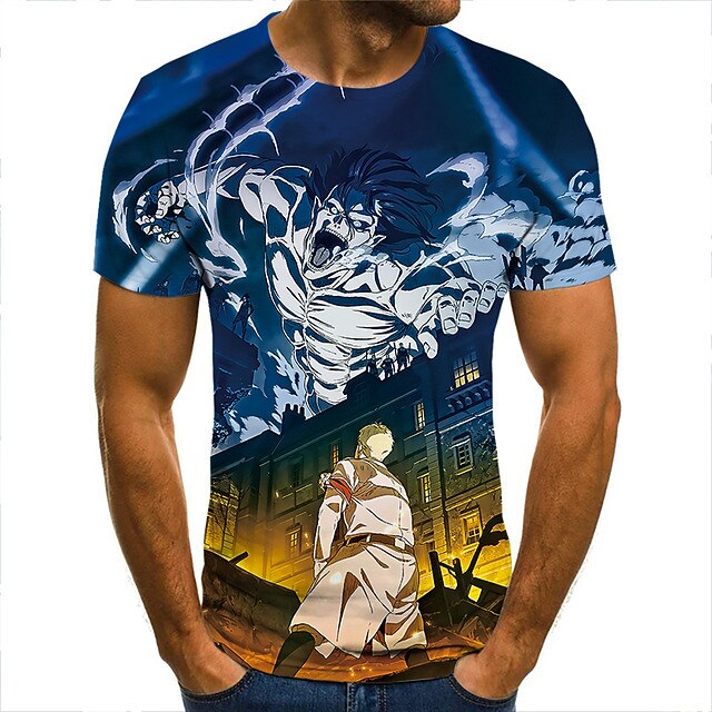 

Inspired by Attack on Titan Eren Jaeger Cosplay Costume T-shirt 100% Polyester Pattern Harajuku Graphic Kawaii T-shirt For Men's / Women's / Couple's