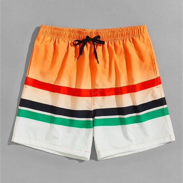 

Men's Classic Style Casual / Sporty Shorts Beach Shorts Drawstring Short Pants Sports Outdoor Daily Gradient Comfort Soft Mid Waist Orange S M L XL XXL