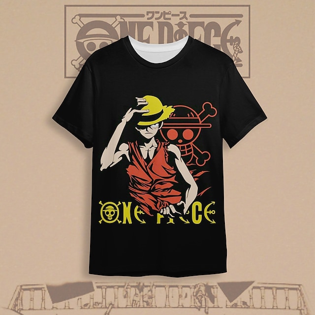 

Inspired by One Piece·Two Years After Version Monkey D. Luffy T-shirt Cartoon 100% Polyester Anime Harajuku Graphic Kawaii T-shirt For Men's / Women's / Couple's