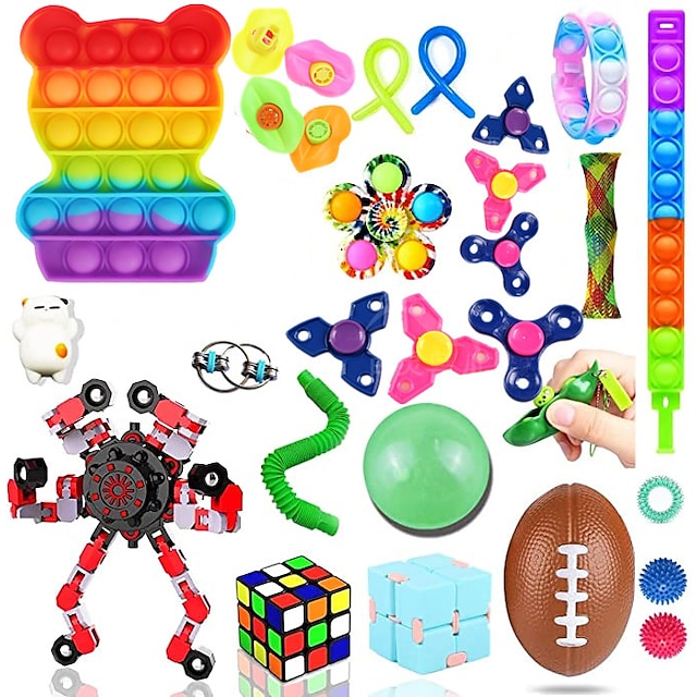 

Finger Toy Fidget Spinner Jumbo Squishies Sensory Fidget Toy Stress Reliever 29 pcs Portable Stress and Anxiety Relief Flexible Durable Slow Rising For Boys and Girls Home Outdoor