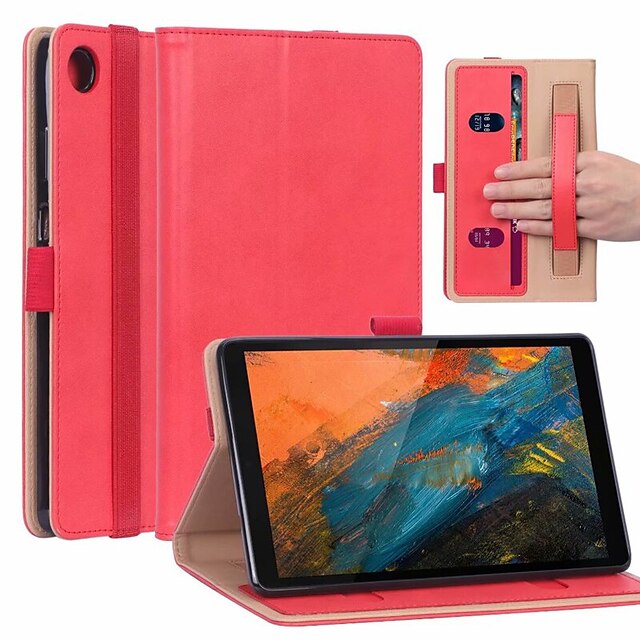 

Tablet Case Cover For Lenovo Tab M8 (FHD / HD) Shockproof with Stand Solid Colored PU Leather
