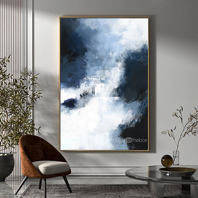 Handmade Oil Painting CanvasWall Art Decoration Abstract Knife Painting Landscape Black & White For Home Decor Rolled Frameless Unstretched Painting 10