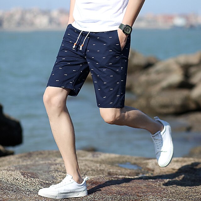 

Men's Chic Modern Casual / Sporty Shorts Patchwork Knee Length Pants Daily Gym Micro-elastic Animal Mid Waist Blue White Black Wine Khaki L XL XXL 3XL 4XL