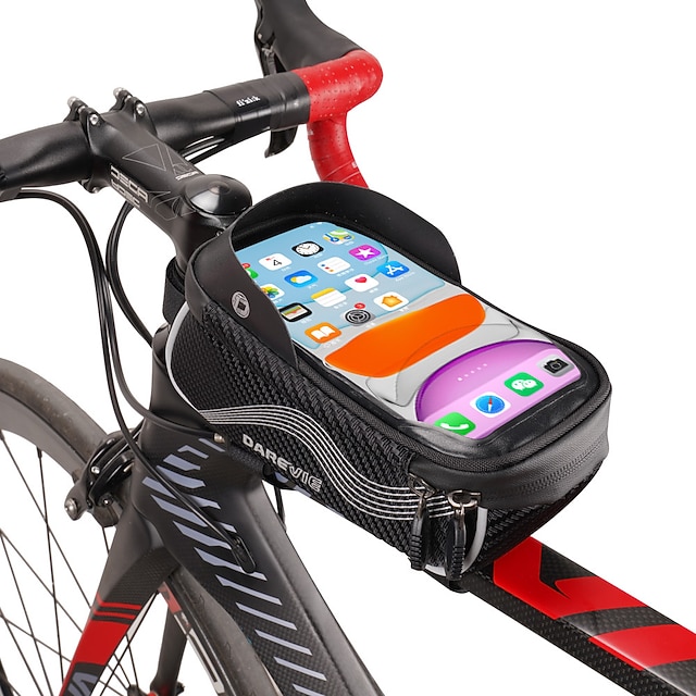 

2 L Bike Frame Bag Top Tube Touchscreen Waterproof Portable Bike Bag Polyester EVA Bicycle Bag Cycle Bag Cycling Outdoor Exercise