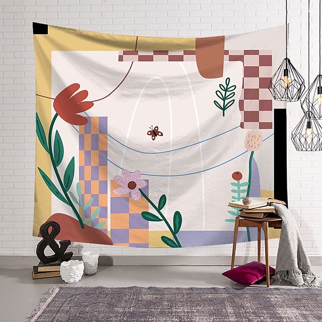 

Geometric Checkerboard Wall Tapestry Art Decor Blanket Curtain Hanging Home Bedroom Living Room Decoration Polyester