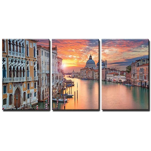 

3 Panels Wall Art Canvas Prints Painting Artwork Picture Canvas Wall Art Early Morning Sunrise Over Sea Modern Home Decoration Decor Rolled Canvas No Frame Unframed Unstretched