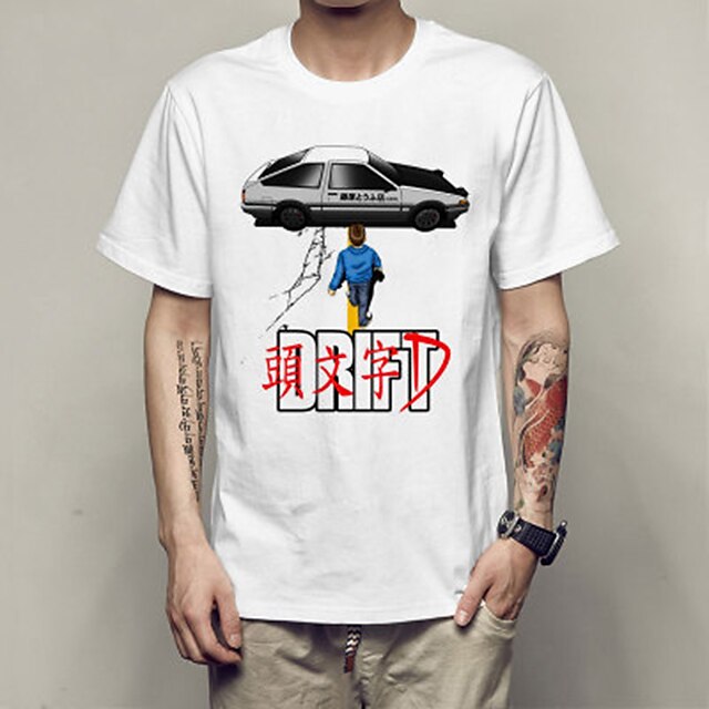 

Inspired by Initial D Takumi Fujiwara T-shirt Cartoon 100% Polyester Anime Harajuku Graphic Kawaii T-shirt For Men's / Women's / Couple's