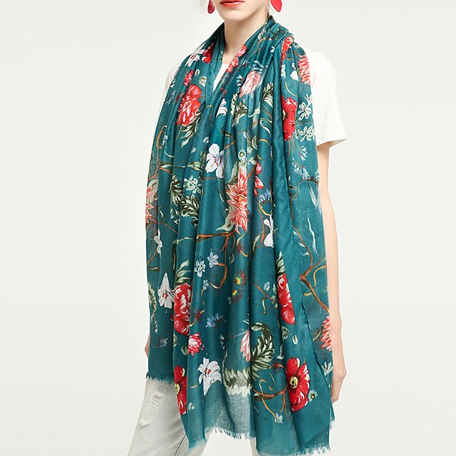 

Sleeveless Ladies Polester / Cotton Blend Party / Holiday Women's Wrap / Women's Scarves With Pattern / Print