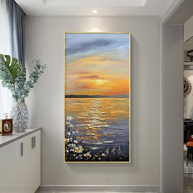 Home & Garden Wall Art | Oil Painting Handmade Hand Painted Wall Art Modern Abstract Sunset Landscape As Gift Home Decoration De