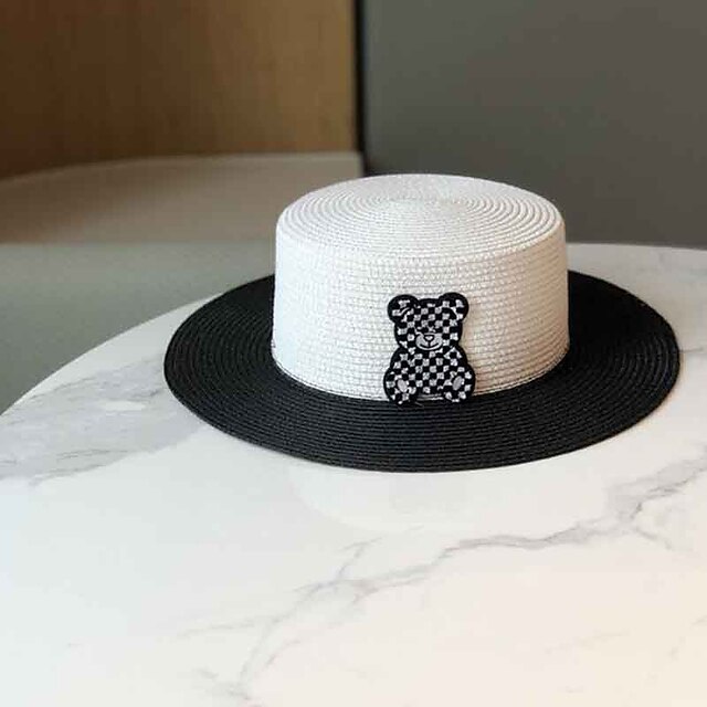 

Fashion Basketwork Hats with Bear 1pc Wedding Headpiece