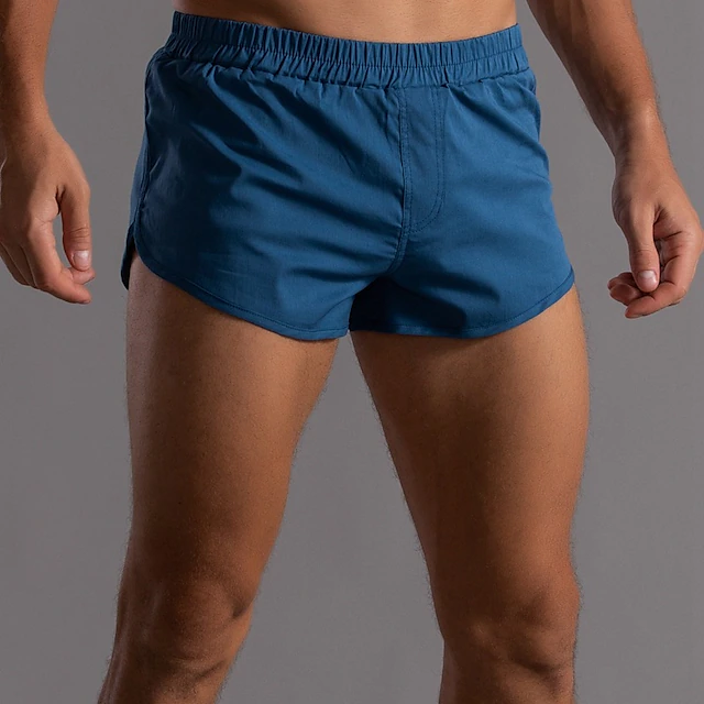 Men's Athletic Shorts Casual Shorts Elastic Waist Solid Color Comfort ...