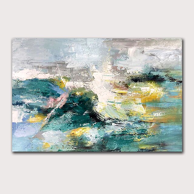 Home & Garden Wall Art | Oil Painting Hand Painted Horizontal Panoramic Abstract Landscape Modern Stretched Canvas - NY00071