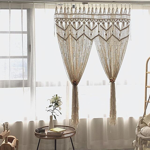 

Nordic Fabric Hand-woven Cotton Rope Tapestry Tassel Sofa Curtain Partition Wedding Decoration Background Simple Wall Decoration
