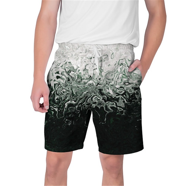 

Men's Streetwear Hawaiian Shorts Beach Shorts 3D Print Elastic Drawstring Design Short Pants Casual Daily Graphic Abstract Breathable Soft Mid Waist Gray Purple Pink Red S M L XL XXL