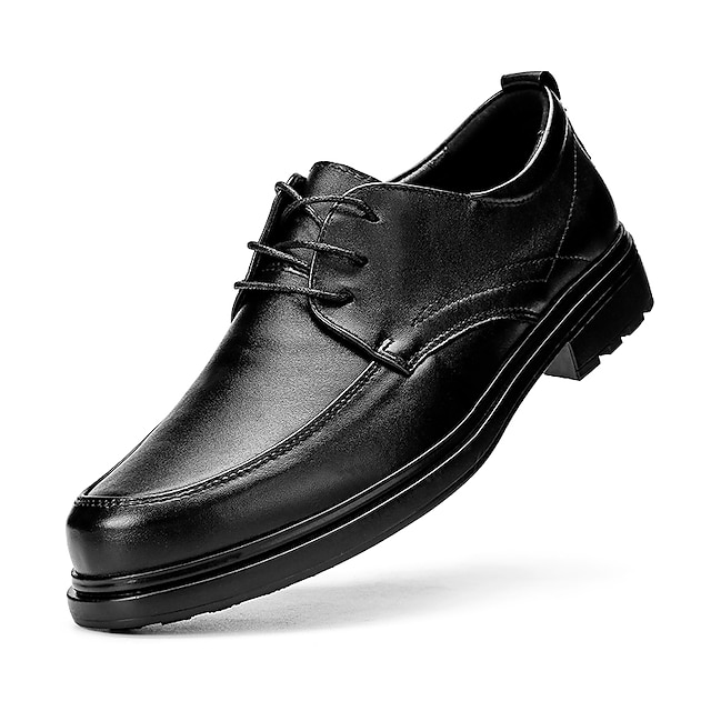 Mens Fashion Pointed Toe Lace Up Dress Casual Cowhide Leather Oxfords Shoes News