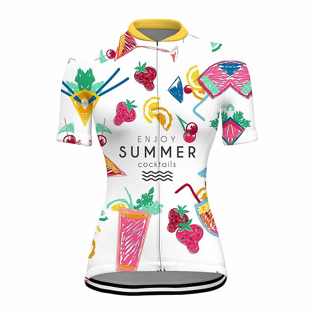 

21Grams Women's Short Sleeve Cycling Jersey Summer Spandex White Fruit Bike Top Mountain Bike MTB Road Bike Cycling Quick Dry Moisture Wicking Sports Clothing Apparel / Stretchy / Athleisure