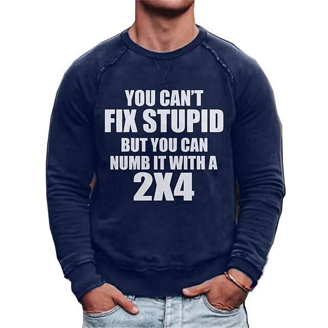 

Men's Sweatshirt Pullover Graphic Letter Print Sports Outdoor Casual Daily Hot Stamping Basic Casual Hoodies Sweatshirts Blue White Black
