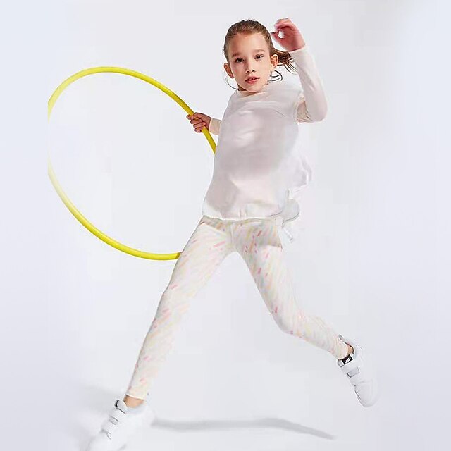 

Kids Girls' Pants Purple Beige Patchwork Spring Summer Active Sport 3-8 Years